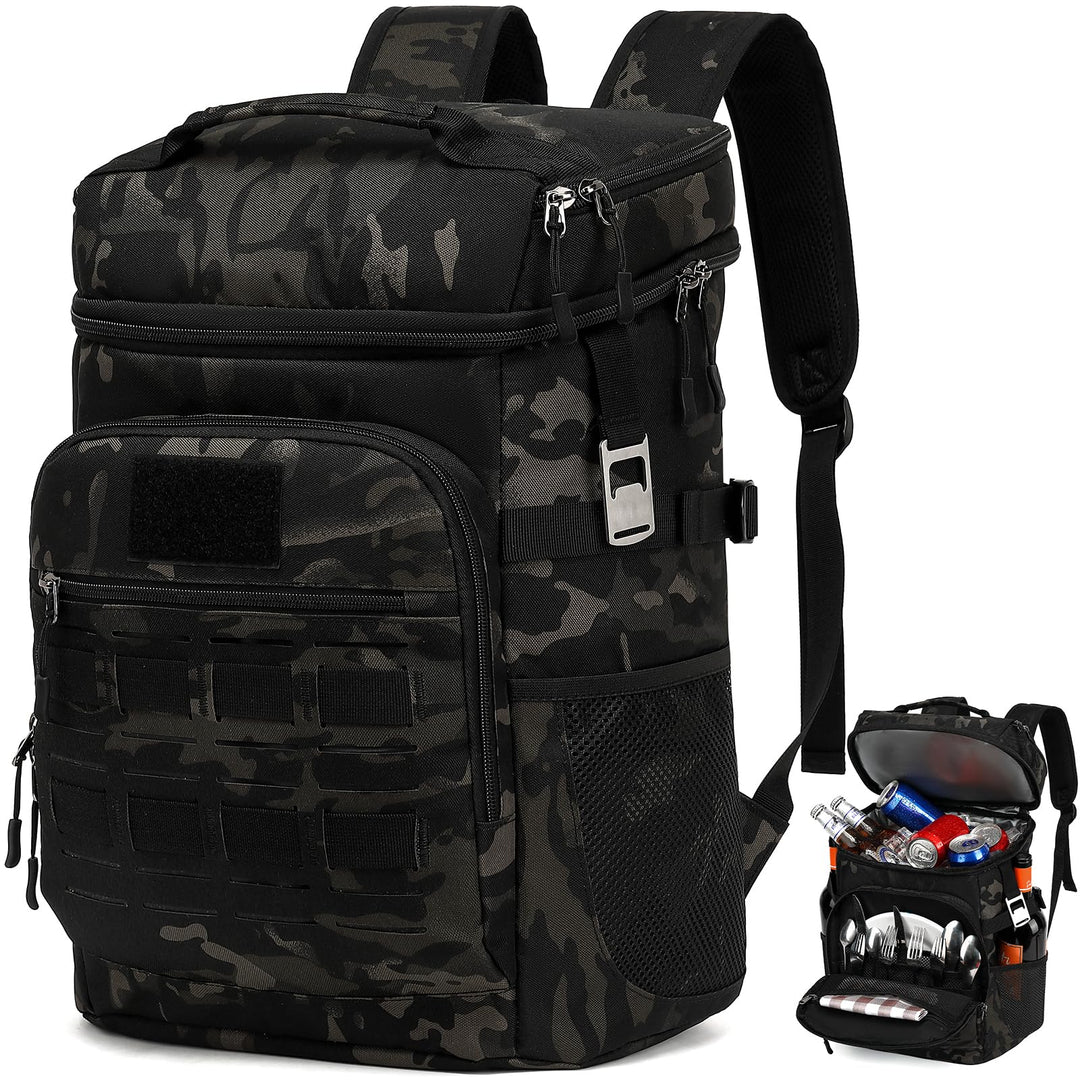 Kühlrucksack 25L Taktischer Kühltasche Rucksack Isolierte Auslaufsicher Kühl Thermo Rucksack mit Fla