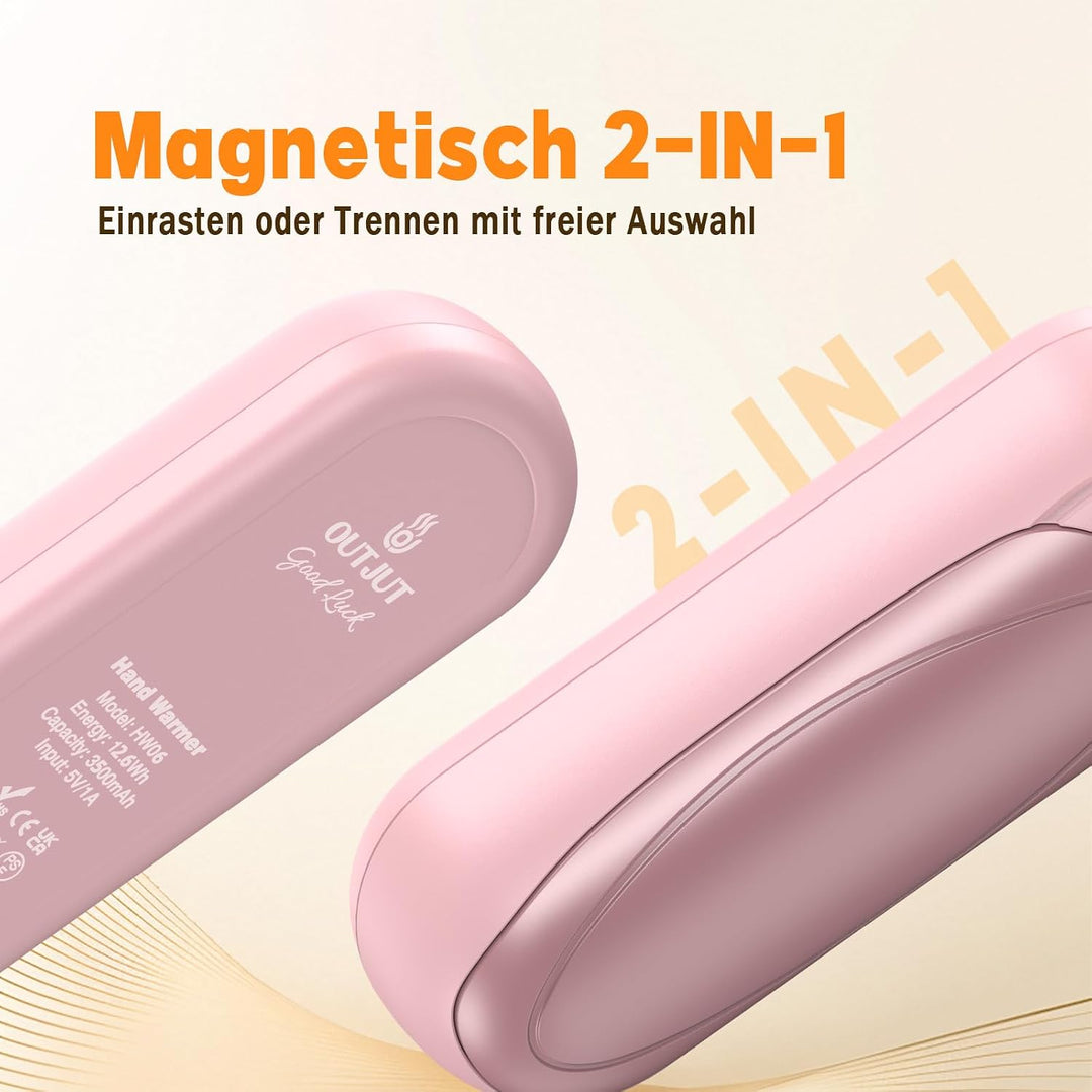 Handwärmer Wiederaufladbar 2er-Set, 7000mAh Elektrische Taschenwärmer mit 3 Heizstufen, Tragbare Mag