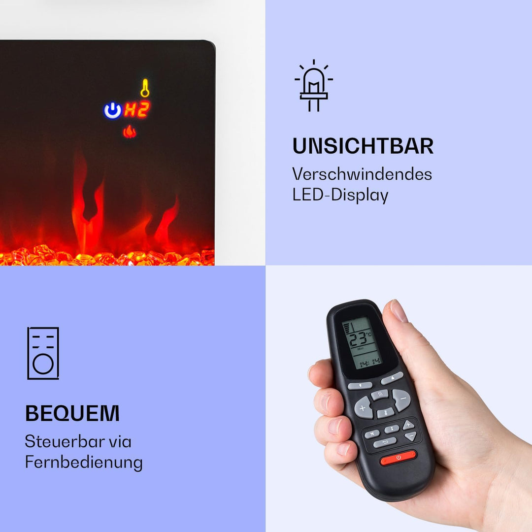 Klarstein Elektrokamin, Elektro Heizungen für Wohnzimmer & Innenräume, Elektrischer Kamin mit LED Fl