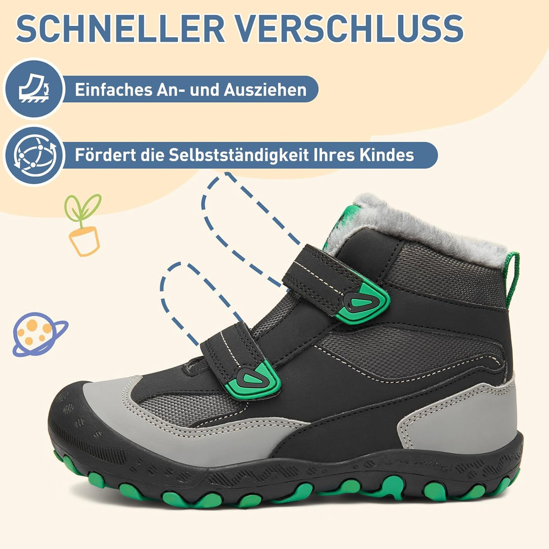 Mishansha Kinder Winterschuhe Mädchen Winterstiefel Warm Schneestiefel Gefüttert Boots Wasserdicht 2