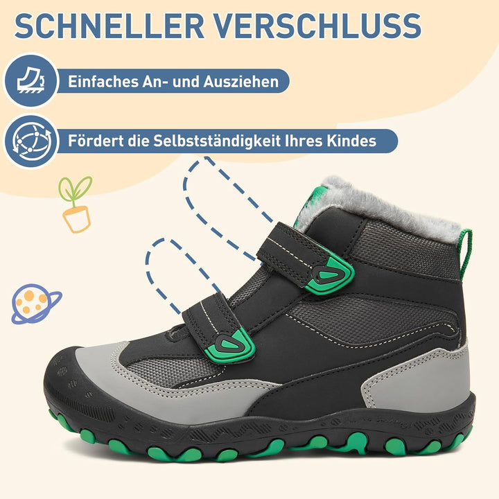 Mishansha Kinder Winterschuhe Mädchen Winterstiefel Warm Schneestiefel Gefüttert Boots Wasserdicht 2