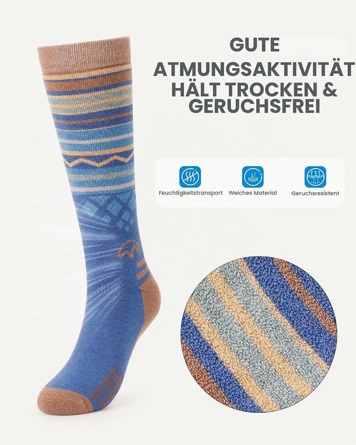 OutdoorMaster Ski Socken, Merino Wool Ski Socken für Herren &amp; Damen, Thermal Winter Warme Snowboard