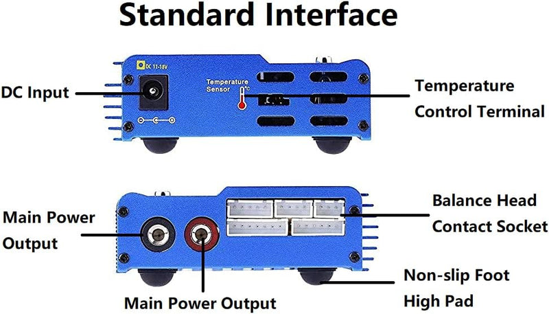 Fafeicy B6 80W digitales LCD-Ladegerät, für parallelen Laden von LiPo NiMH RC-Akku, mit Eingangsspan