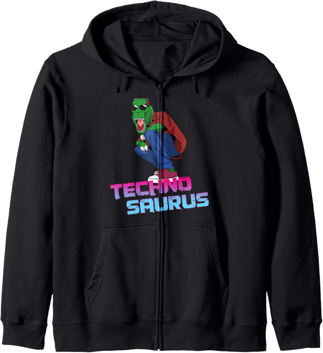 Techno Saurus Techno Musik Party Kapuzenjacke