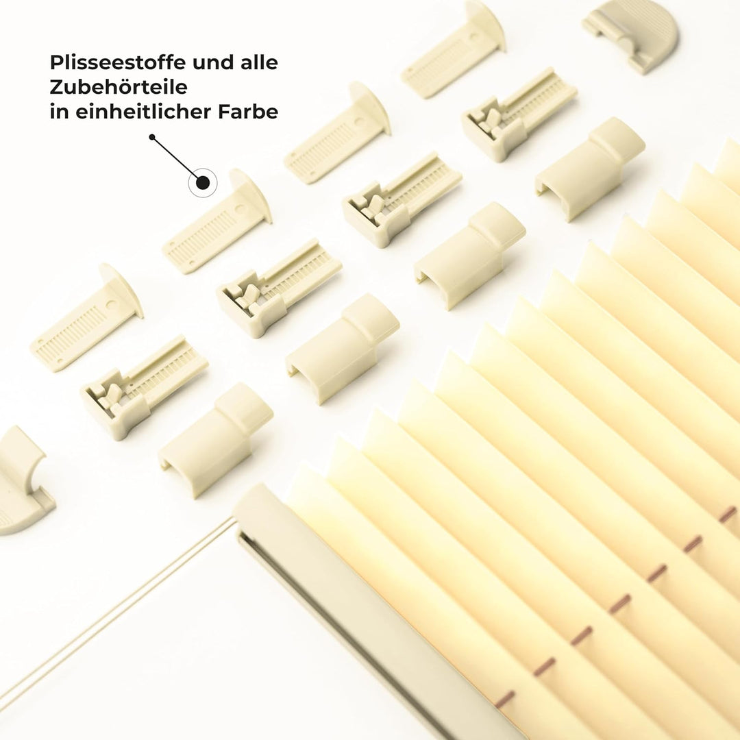 Sonello Plissee Klemmfix ohne Bohren 65cm x 160cm Creme Faltrollo Plisseerollo Jalousie für Tür & Fe