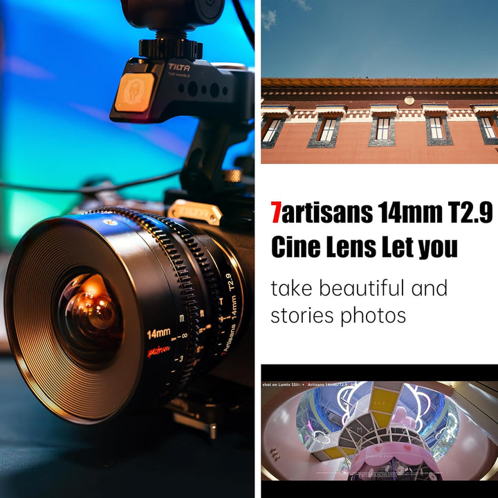 7artisans 14mm T2.9 Full-Frame 114°Weitwinkelobjektiv,Kompatibel für Cannon EOS-R,RED,EOS-R3,EOS-R5,
