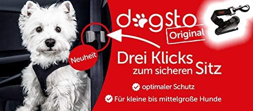 Dogsto Hunde Sicherheitsgurt für jedes Auto mit mittiger Befestigung am Sicherheitsgurt - Ideale