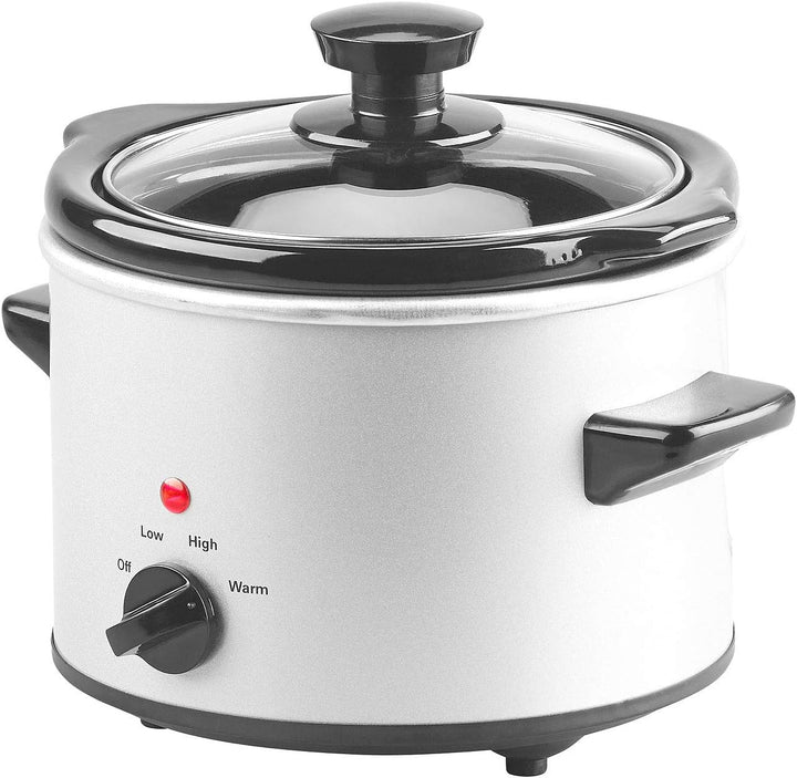 Rosenstein & Söhne Slow Cooker: Elektrischer Schongarer, Keramik-Gartopf, Glasdeckel, 1,4 Liter, 100
