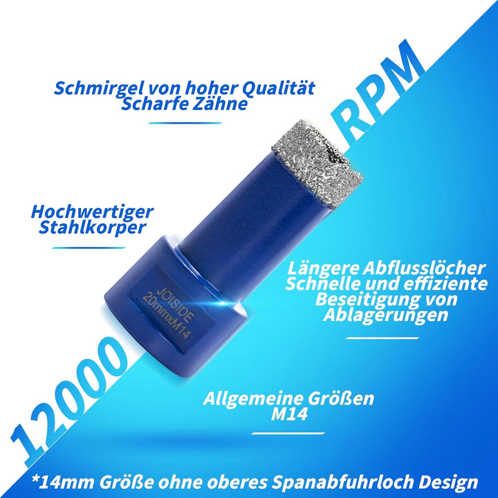 Fliesenbohrer 20 25 35 50mm x M14 4 Stücke Diamantbohrer Glasbohrer Fliesen Diamant Feinsteinzeug Bo