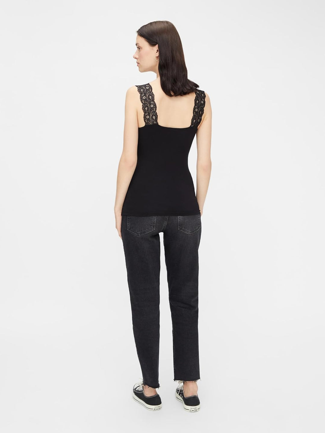 PIECES Damen Top S 2x Weiss, 1x Schwarz, S 2x Wei&amp;