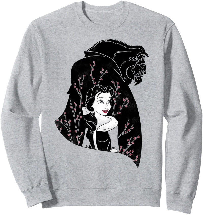 Disney Beauty And The Beast Belle and Beast Silhouette Fill Sweatshirt