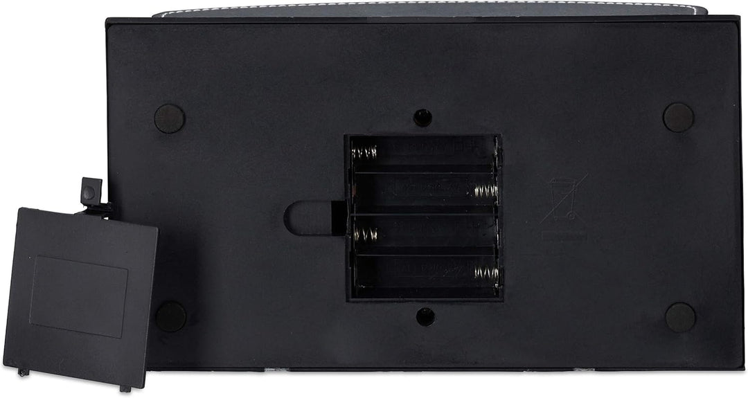 Relaxdays, schwarz Kartenmischer Elektrisch, Leder, 4 Decks, Automatische Kartenmischmaschine zum Mi