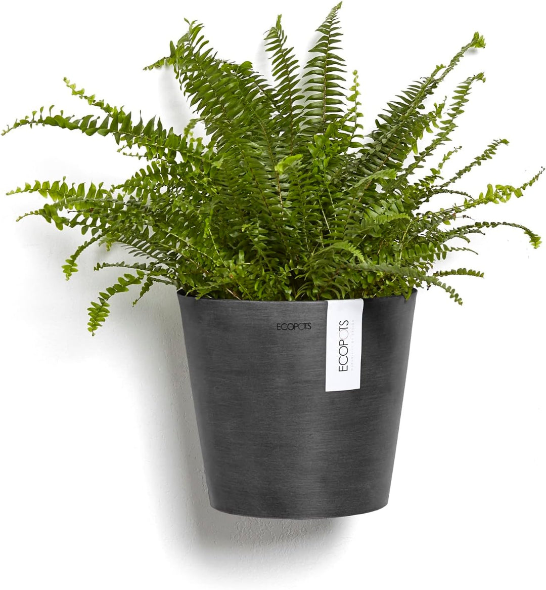 Ecopots Amsterdam Kollektion recycelter Blumentöpfe UV-beständig, für Haus & Garten Dunkelgrau 19.5