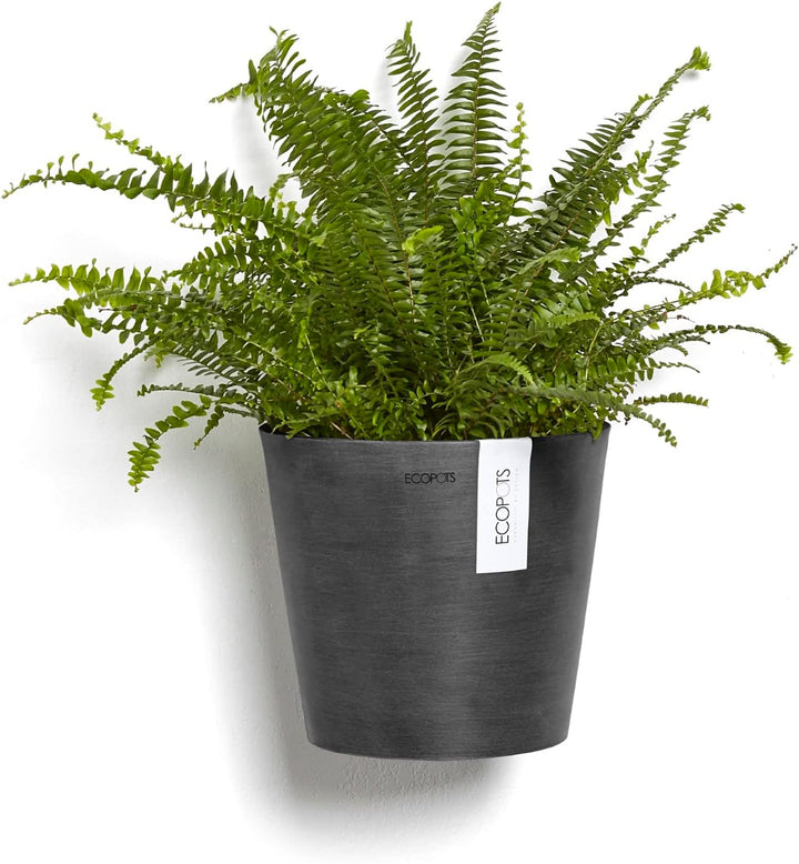 Ecopots Amsterdam Kollektion recycelter Blumentöpfe UV-beständig, für Haus & Garten Dunkelgrau 19.5