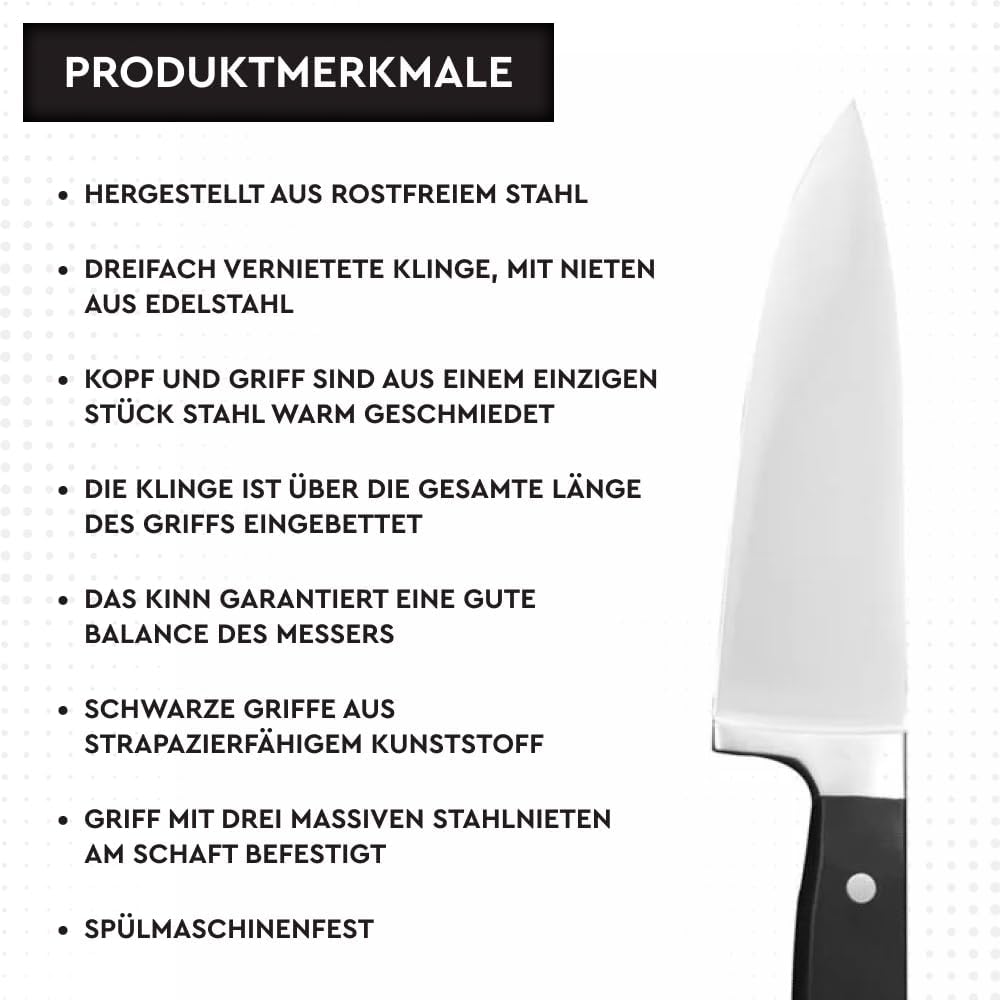 JUSTCUT Kochmesser 20 cm, geschmiedet, Kochmesser 20 cm