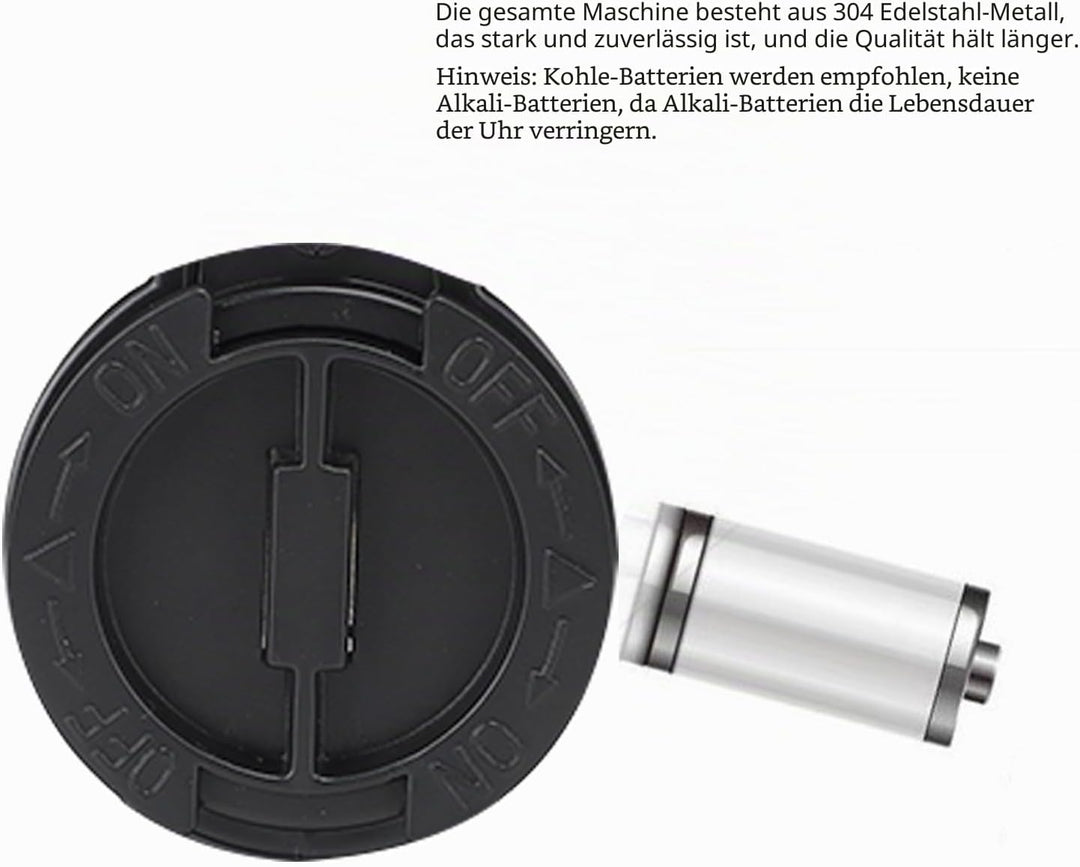 TOPINCN Retro-Stil Klapp-Schreibtisch-Regaluhr, 304 Edelstahl-Klappuhr, Grosse Zahl, Batteriebetrieb