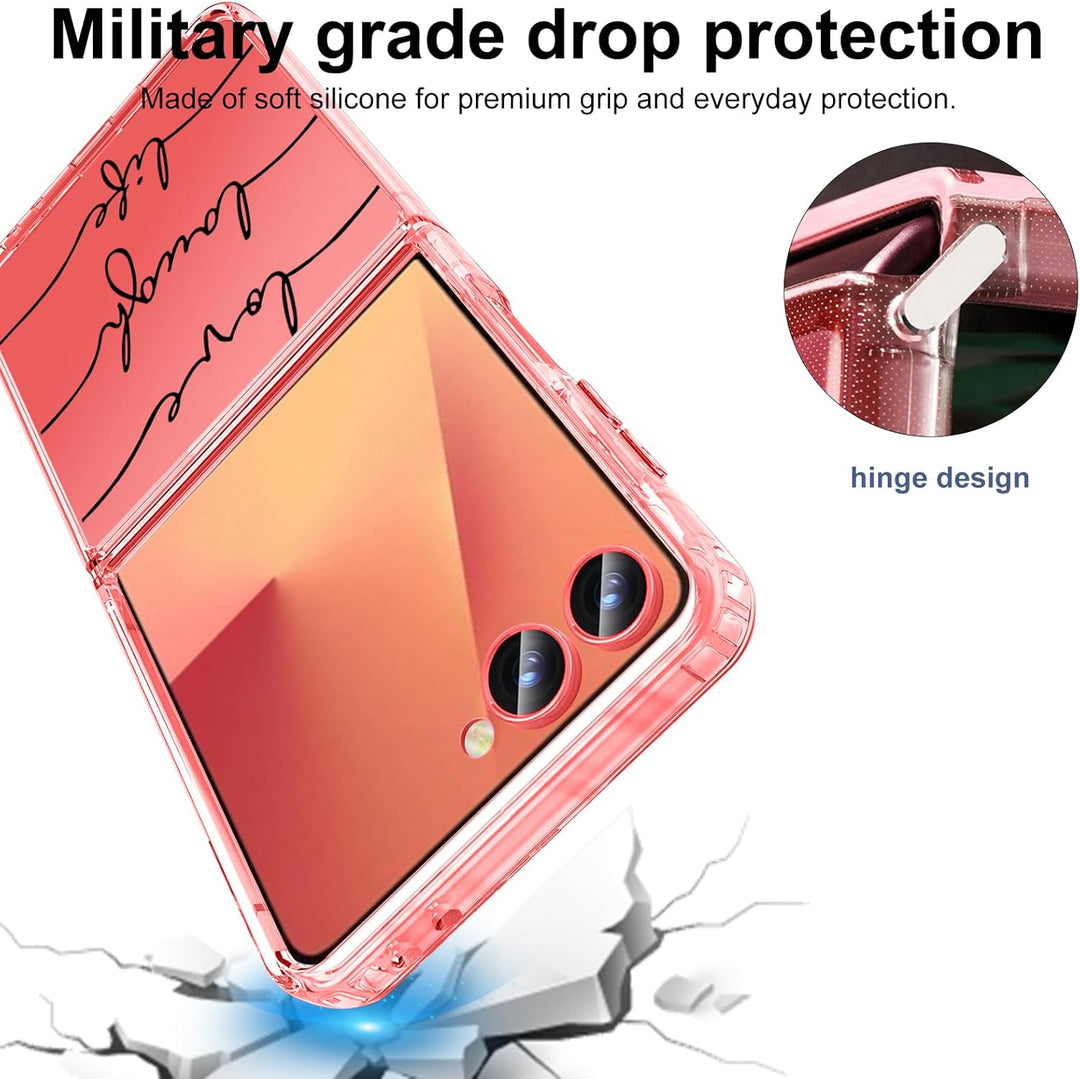 Z Flip 7 Handyhülle für Samsung Galaxy Z Flip 7 Hülle, Transparente Dünn Silikon Blumen Muster Galax