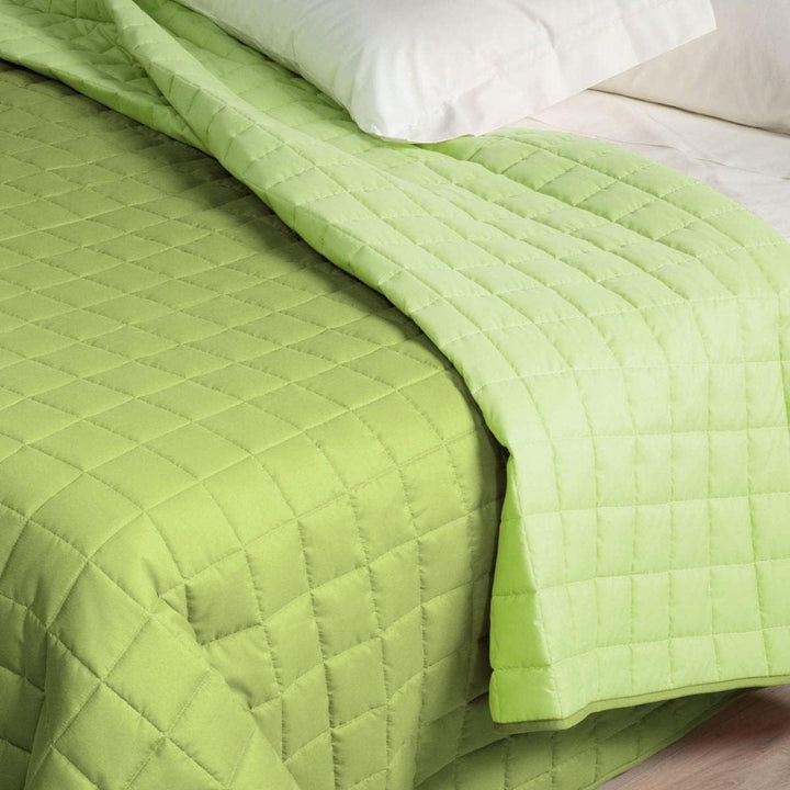 Caleffi - Tagesdecke, gesteppt, modern, einfarbig, französisches Bett, Grün Una piazza e mezza Grün,