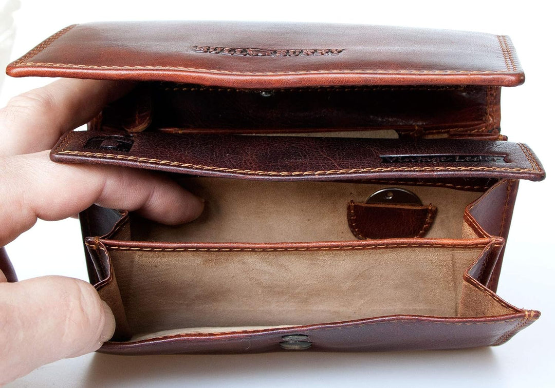 Mittelgrosse RFID-Lederbrieftasche Bull Burry ganz aus starkem echtem Rindsleder