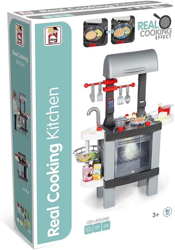 CHICOS - 2in1 BBQ Kochen | Kindergrill mit echtem Kücheneffekt: Die Lebensmittel ändern ihre Farbe b