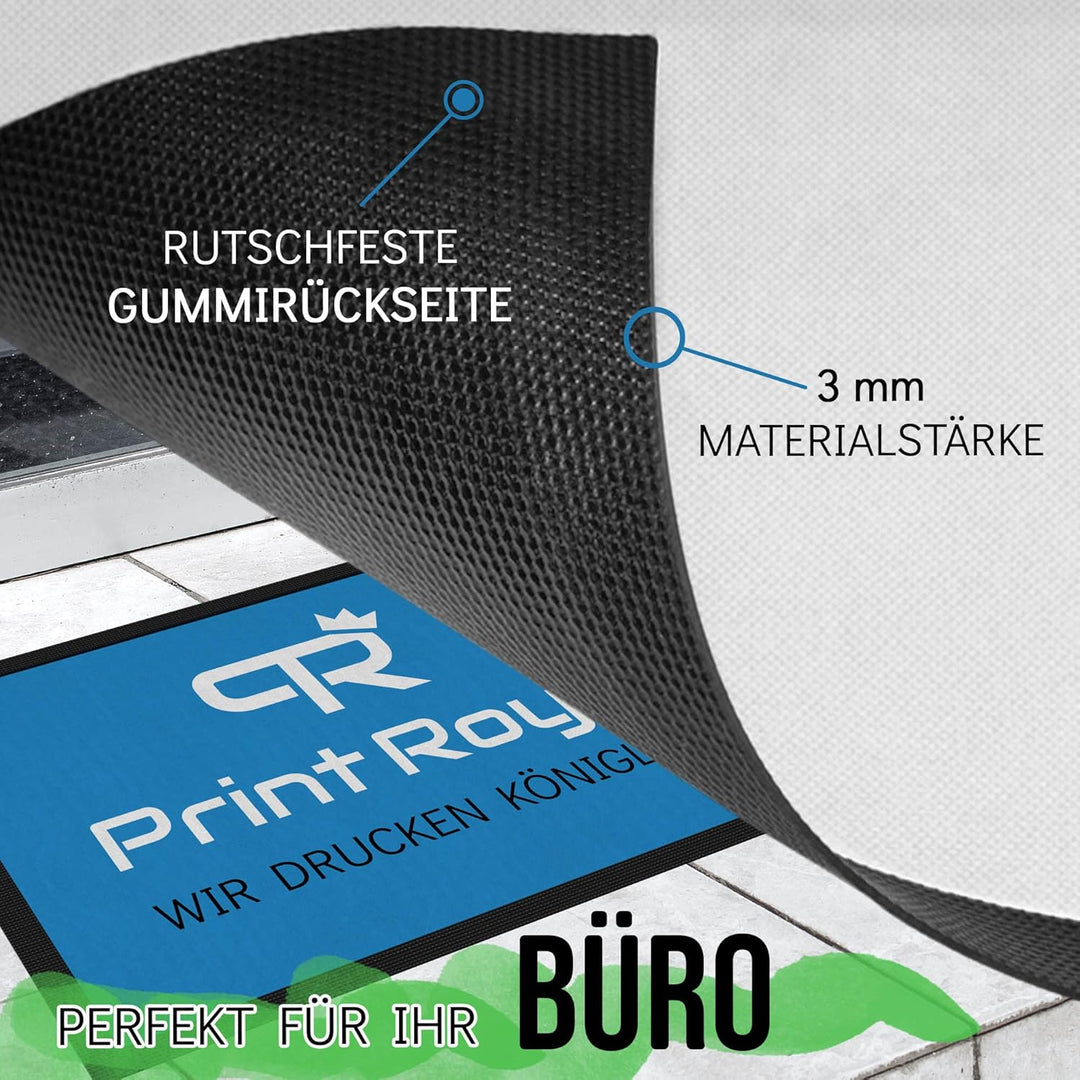 Print Royal Personalisierte Fussmatte mit Logo und Wunschtext - Logomatte - Schmutzfangmatte mit Log