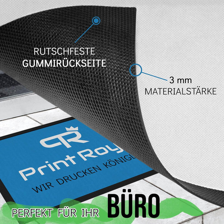 Print Royal Personalisierte Fussmatte mit Logo und Wunschtext - Logomatte - Schmutzfangmatte mit Log