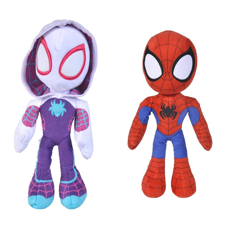 Simba 6315875810X12 - Disney Marvel Spidey, 25cm Plüschfigur mit Glow in The Dark Augen &amp; 6315875811