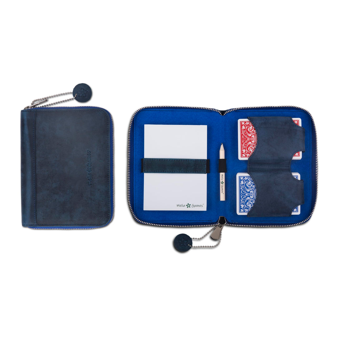 Melia Games Spielkarten Set Deluxe - Hochwertiges Karten-Etui aus feinstem Leder - komplettes Set in