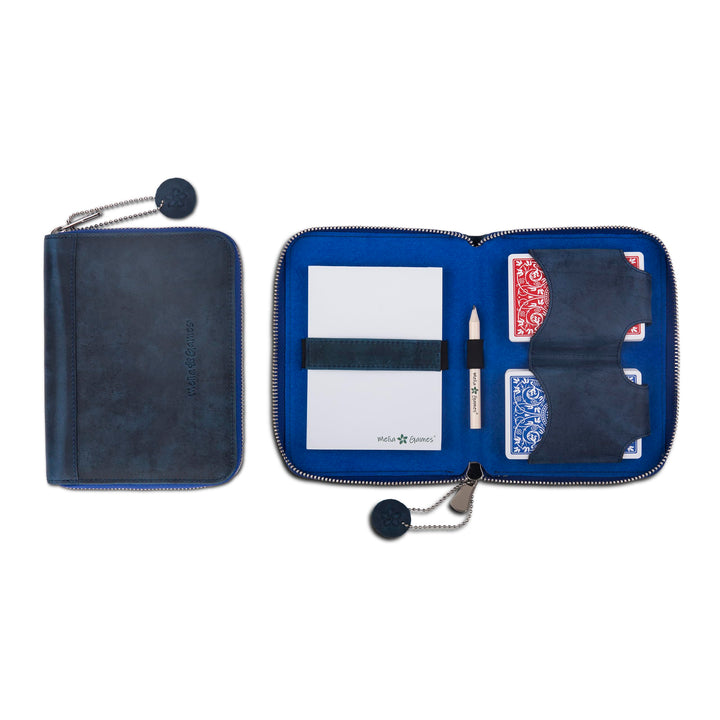 Melia Games Spielkarten Set Deluxe - Hochwertiges Karten-Etui aus feinstem Leder - komplettes Set in