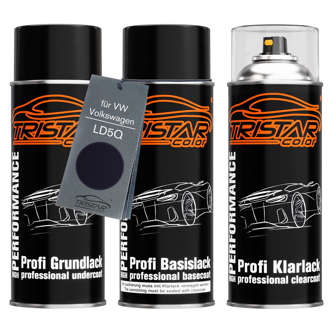 TRISTARcolor Autolack Spraydosen Set für VW/Volkswagen LD5Q Shadow Blue Metallic/Shadowblau Metallic