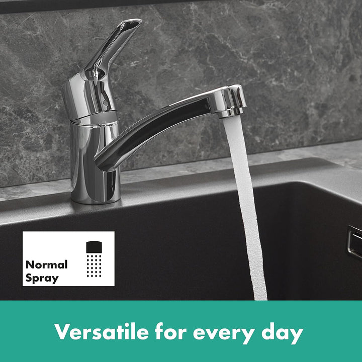 hansgrohe Küchenarmatur MySport, Wasserhahn Küche mit Auslauf Höhe 120 mm, wassersparend, 360° drehb
