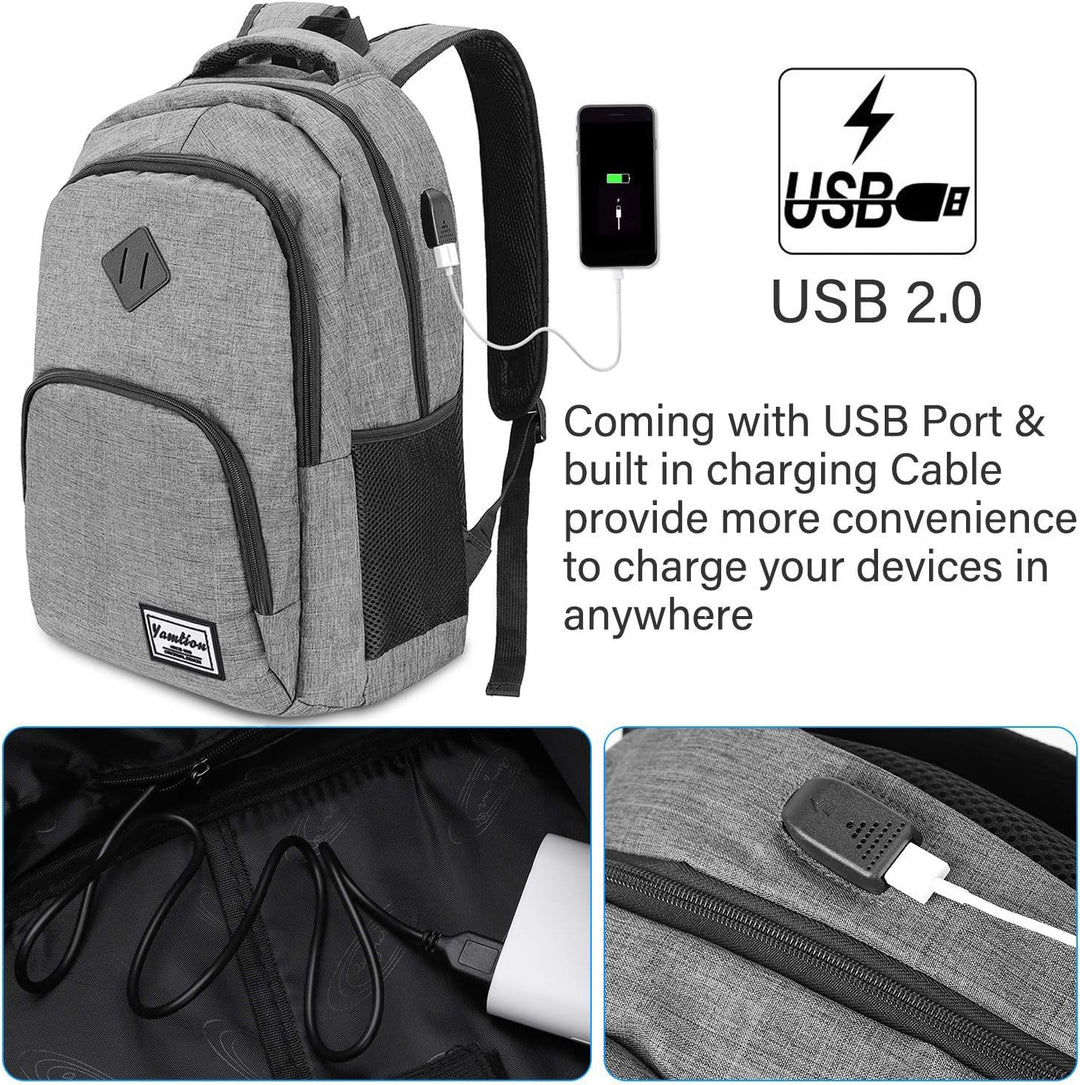 YAMTION Rucksack Unisex,Schulranze Schultasche Schulrucksack Jungen Teenager Daypack Laptop Uni Schu