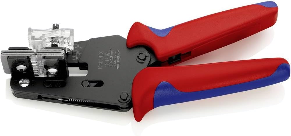 Knipex Präzisions-Abisolierzange mit Formmessern brüniert, mit Mehrkomponenten-Hüllen 195 mm 12 12 0
