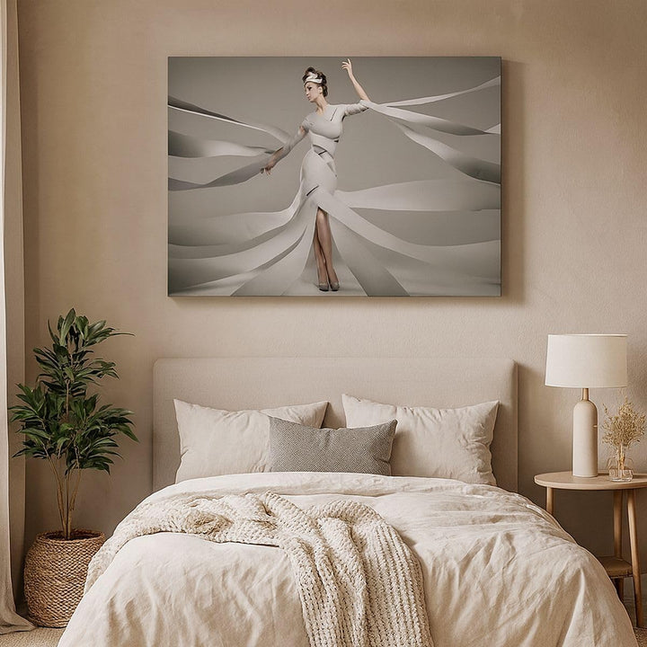 Bilder auf Leinwand Frau Modell Streifen Emotionen Leinwandbild 70x50cm Wandbilder Dekoration Wohnzi