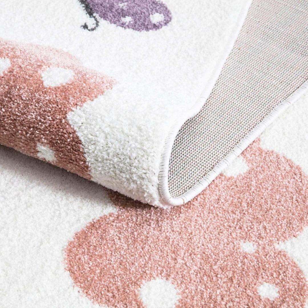 carpet city Teppich Kinderzimmer Mond - Creme, Multi - 190x280 cm - Kinderteppich Kurzflor mit Wolke