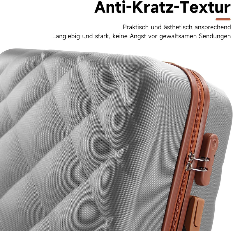 HOMELUX Kofferset 3 Teilig Hartschale Reisekoffer ABS Leicht Trolley Rollkoffer Hartschalenkoffer Se