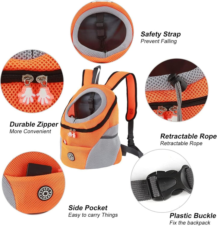 Hundetrage-Rucksack Welpentasche Kleine Haustier-Fronttasche mit Atmungsaktivem, Head-Out-Design, Wa