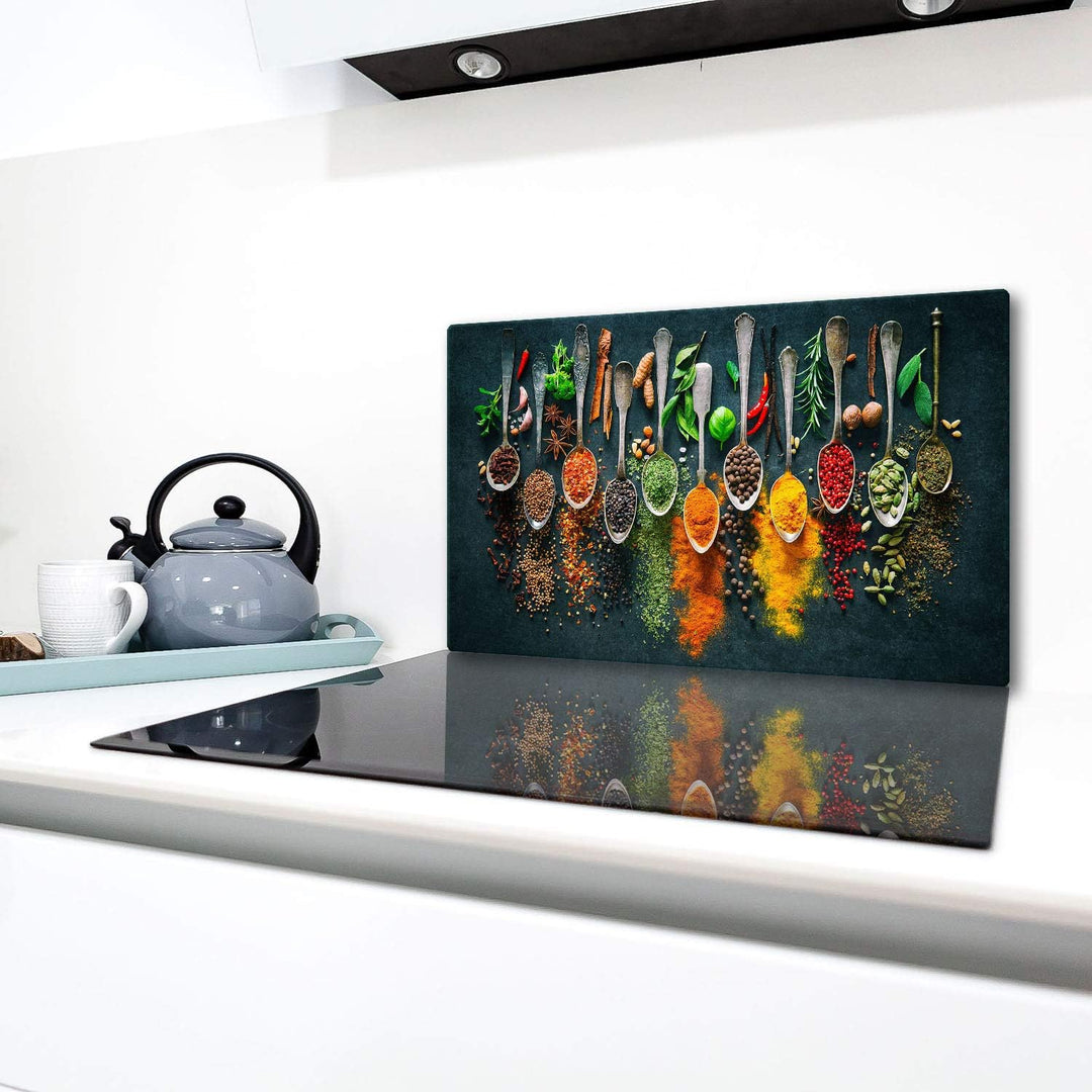 TMK | Herdabdeckplatte 90x52 cm Glas Ceranfeldabdeckung Induktion Herdschutz Spritzschutz Glasplatte