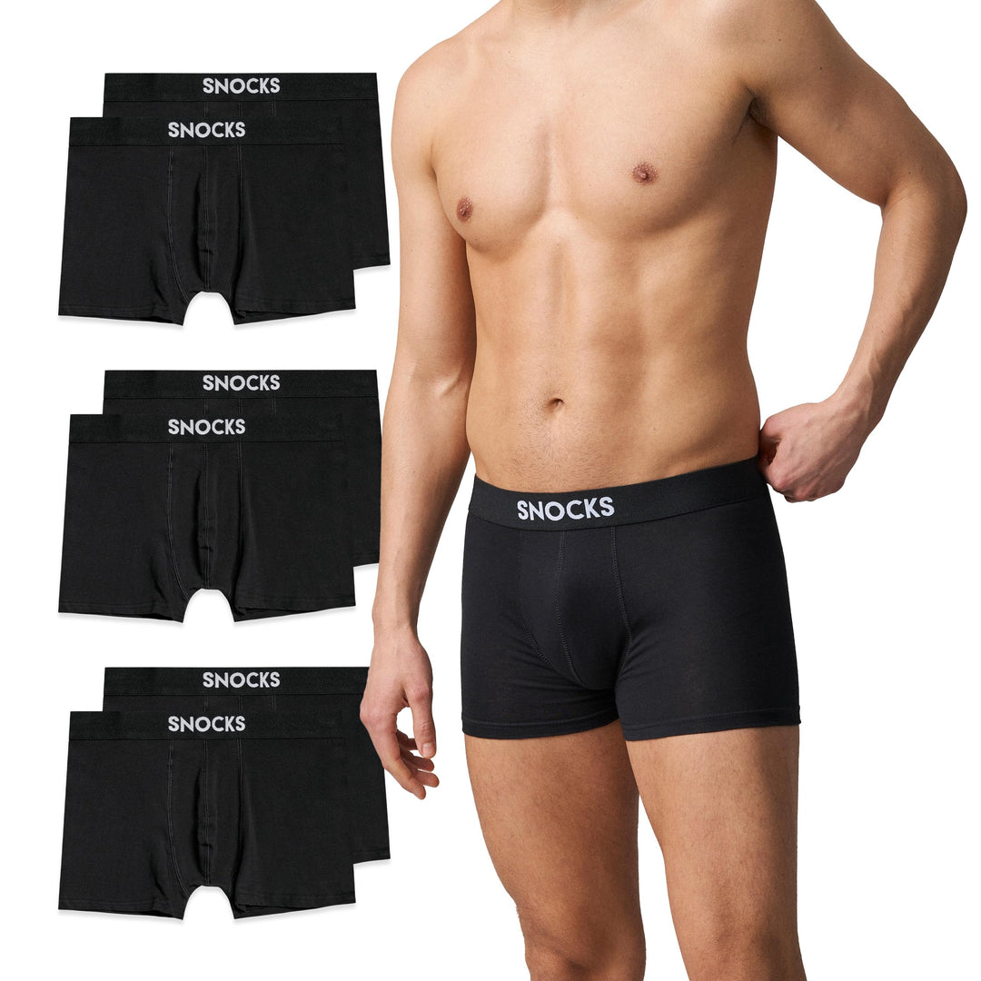 Snocks Boxershorts Herren Bio Baumwolle (6er Pack) Unterhosen Herren ohne einschneidenden Gummibund