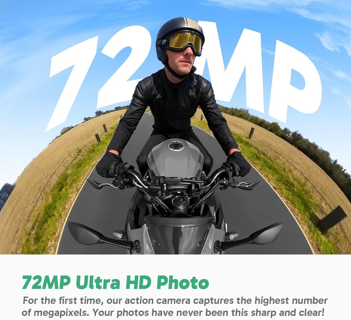 AKASO 360 Moto Pack – Action Cam 360 ° in 5,7 K, Foto 72 MP, Dual-Sensor 1/2 Zoll 48 MP, 360 ° Horiz