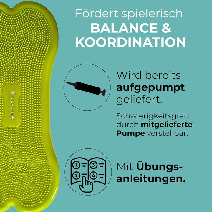 Wolfpack® Fitness Dog Bone – Balance Pad &amp; Physio Wackelkissen für kleine &amp; grosse Hunde – krallenfe
