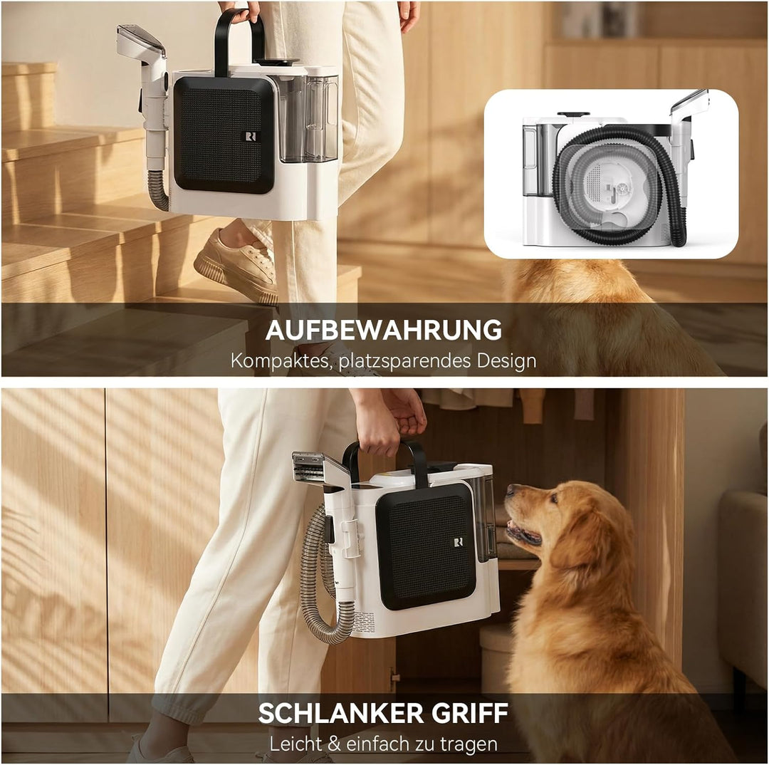 F1 Teppichreiniger & Staubsauger für Stoffsofas, Reiniger für Teppiche und Teppichmöbel mit Saugfunk