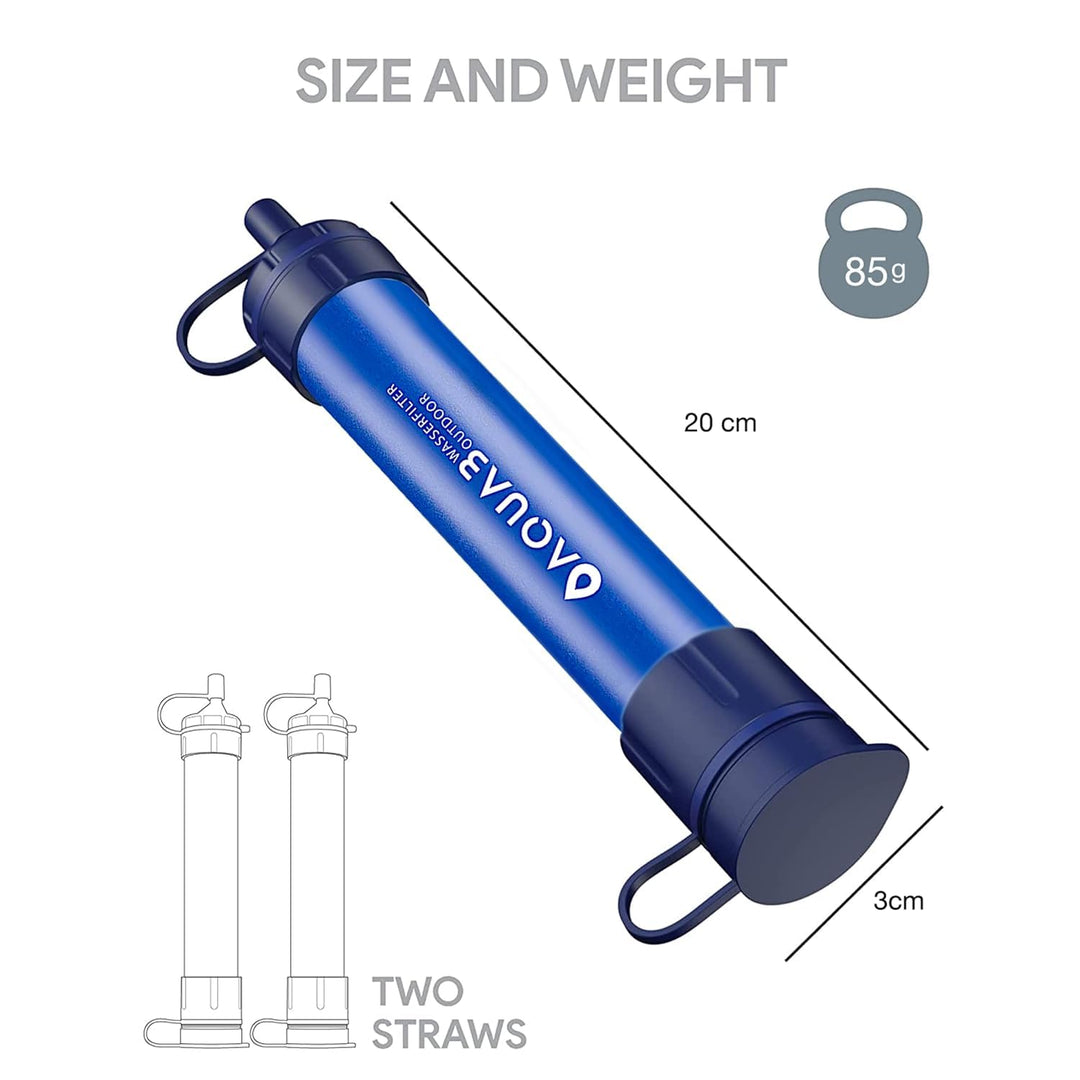 AQUAB® Wasserfilter Outdoor Survival Militär Camping für 4500L Trinkwasser | entfernt 99,99% aller B