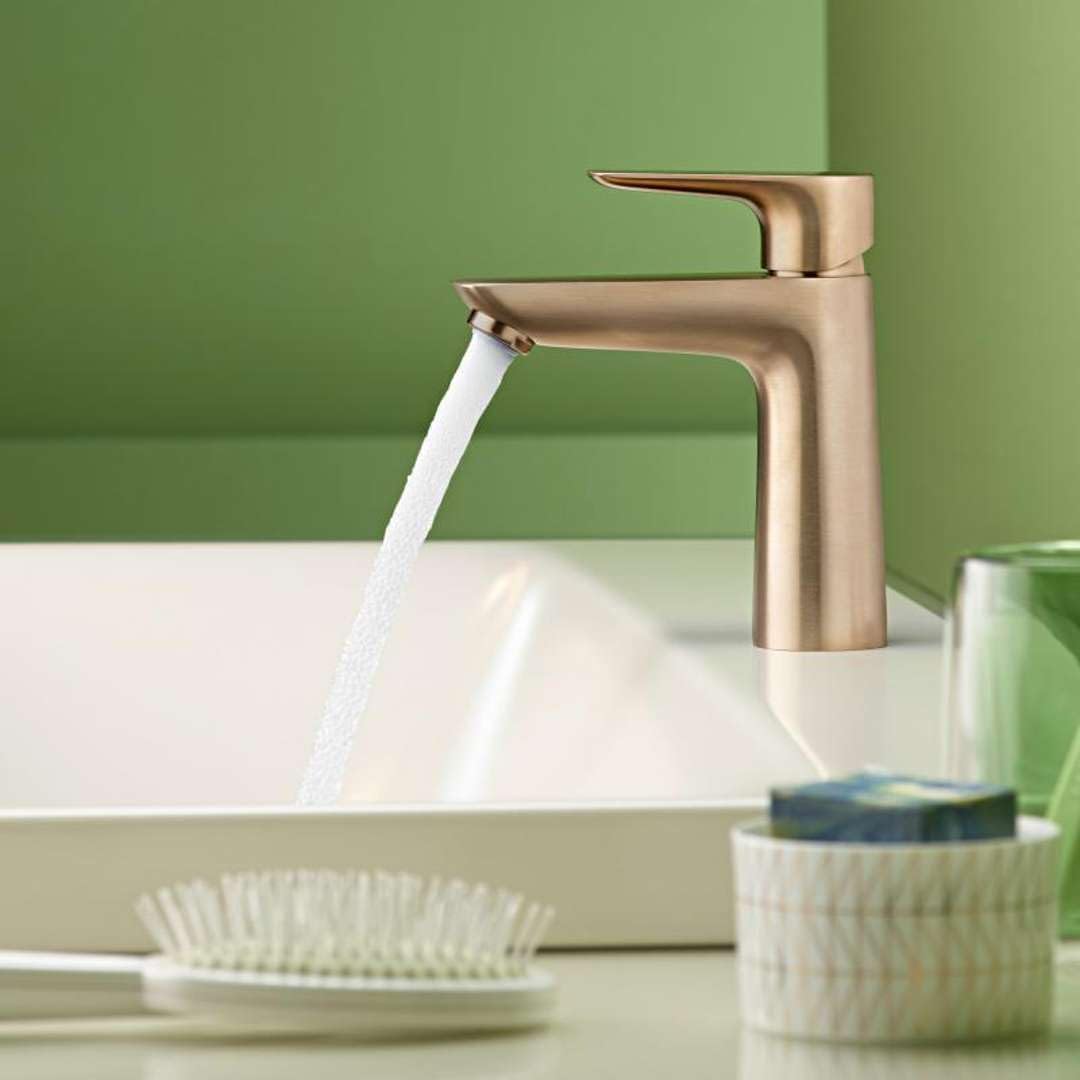 hansgrohe Wasserhahn Talis E CoolStart (wassersparende Armatur mit hohem Auslauf 110mm, Zugstangen-