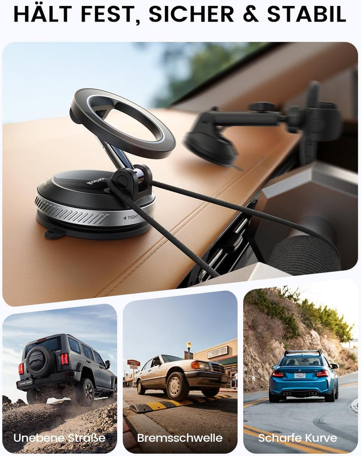 Lamicall Handyhalterung Auto Vakuum für MagSafe Autohalterung - [TOP Saugnapf] Handy Halterung Auto