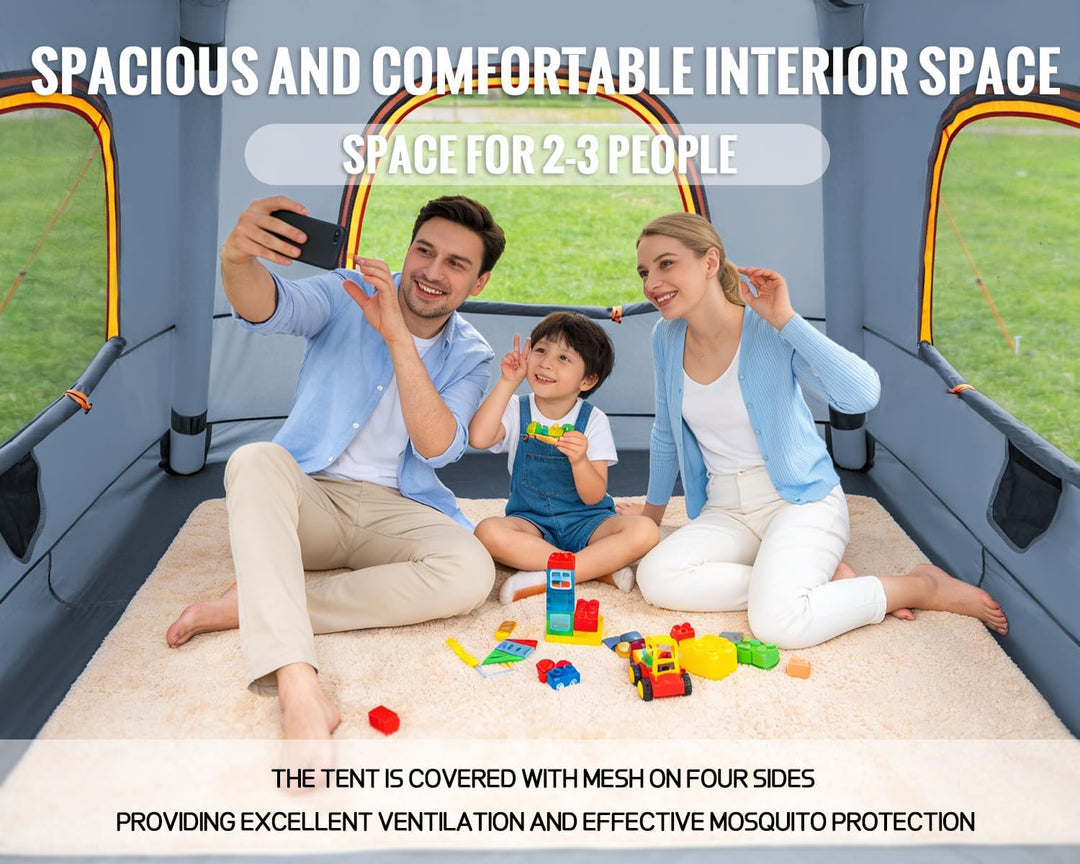 Inflatable Camping Tent, with Manual air Pump, Easy to Set up, Outdoor Inflatable Tent, can accommod