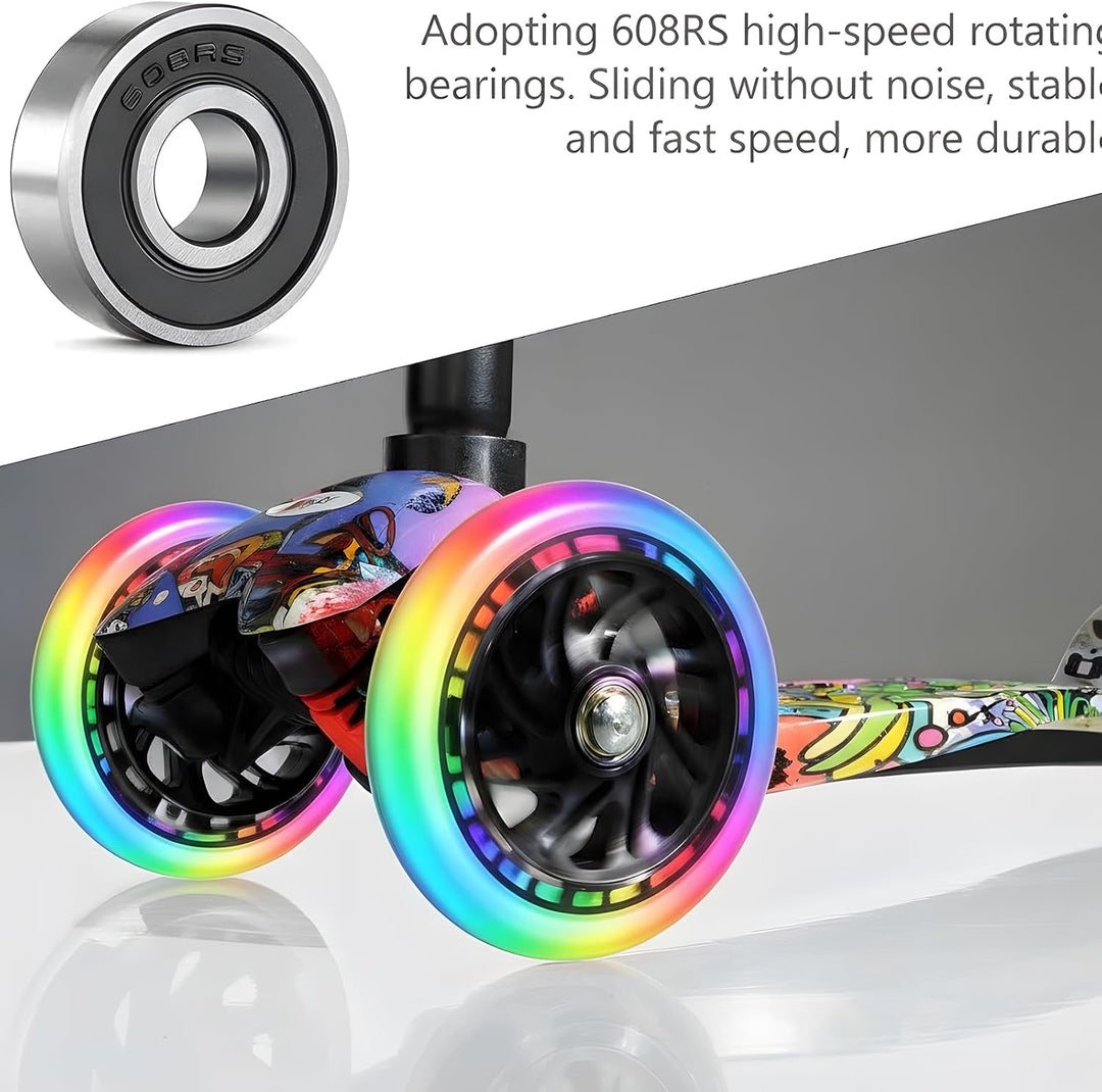 Leuchtende Stunt Scooter Rollen 2 Stück, LED Scooter Ersatzräder Räder 200mm, LED-Lichtrollen Mit AB