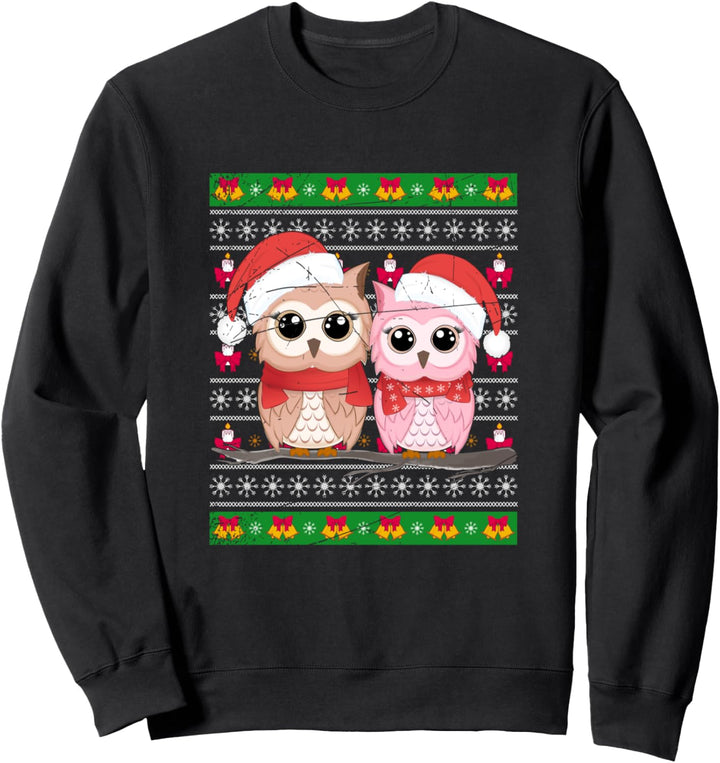 Weihnachten Geschenk Wald Vogel Ugly Christmas Eule Sweatshirt