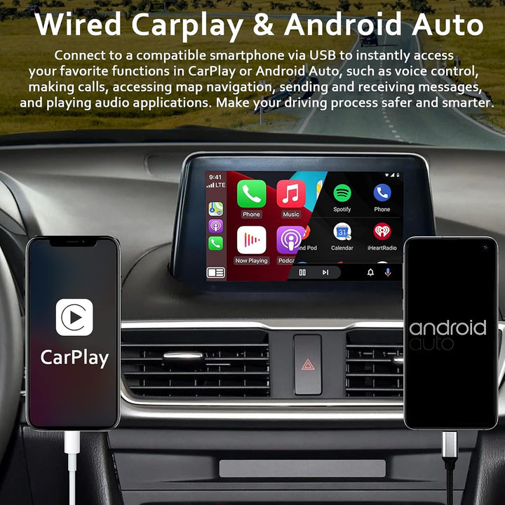 CARABC Apple Carplay Adapter Passend für 2014-2021 Mazda 2/3/6/CX3/CX5/CX9/MX5/FIAT 124, Kompatibel