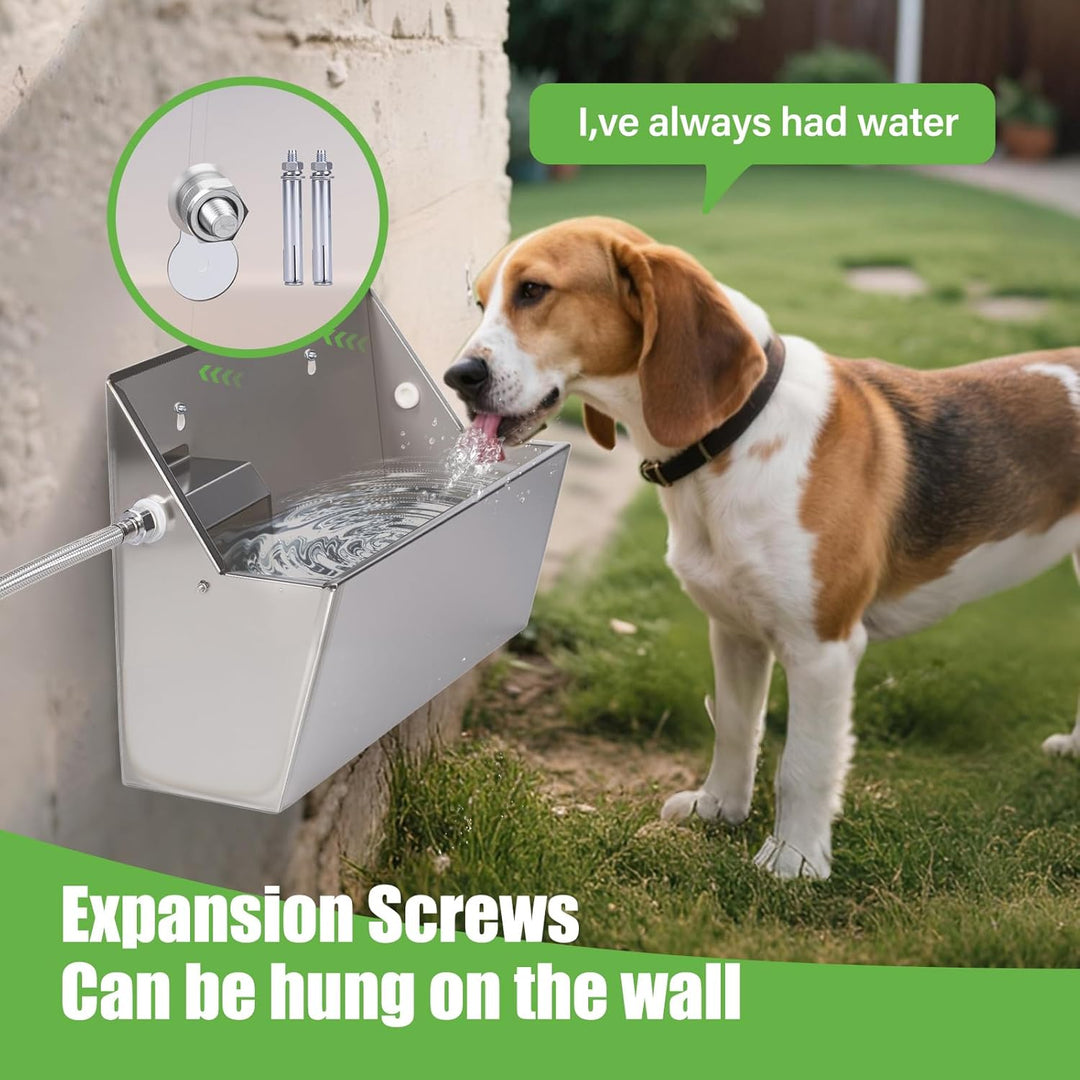 Rinder und Schafe Trinktrug 8 Liter Hundewasser im Freien Edelstahl-Wassernapf für grosse Hunde,Hund